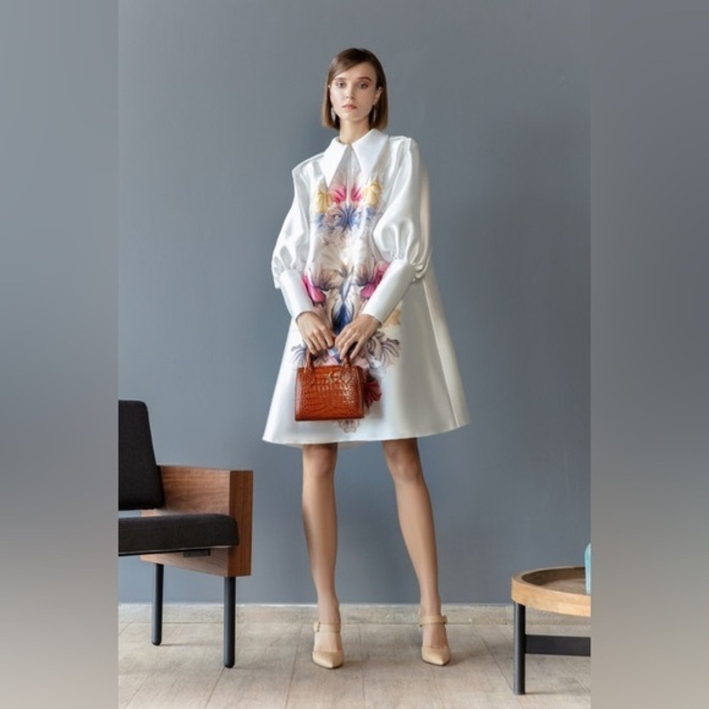 Saiid Kobeisy Mikado Pique printed dress size 40 ( US 8)